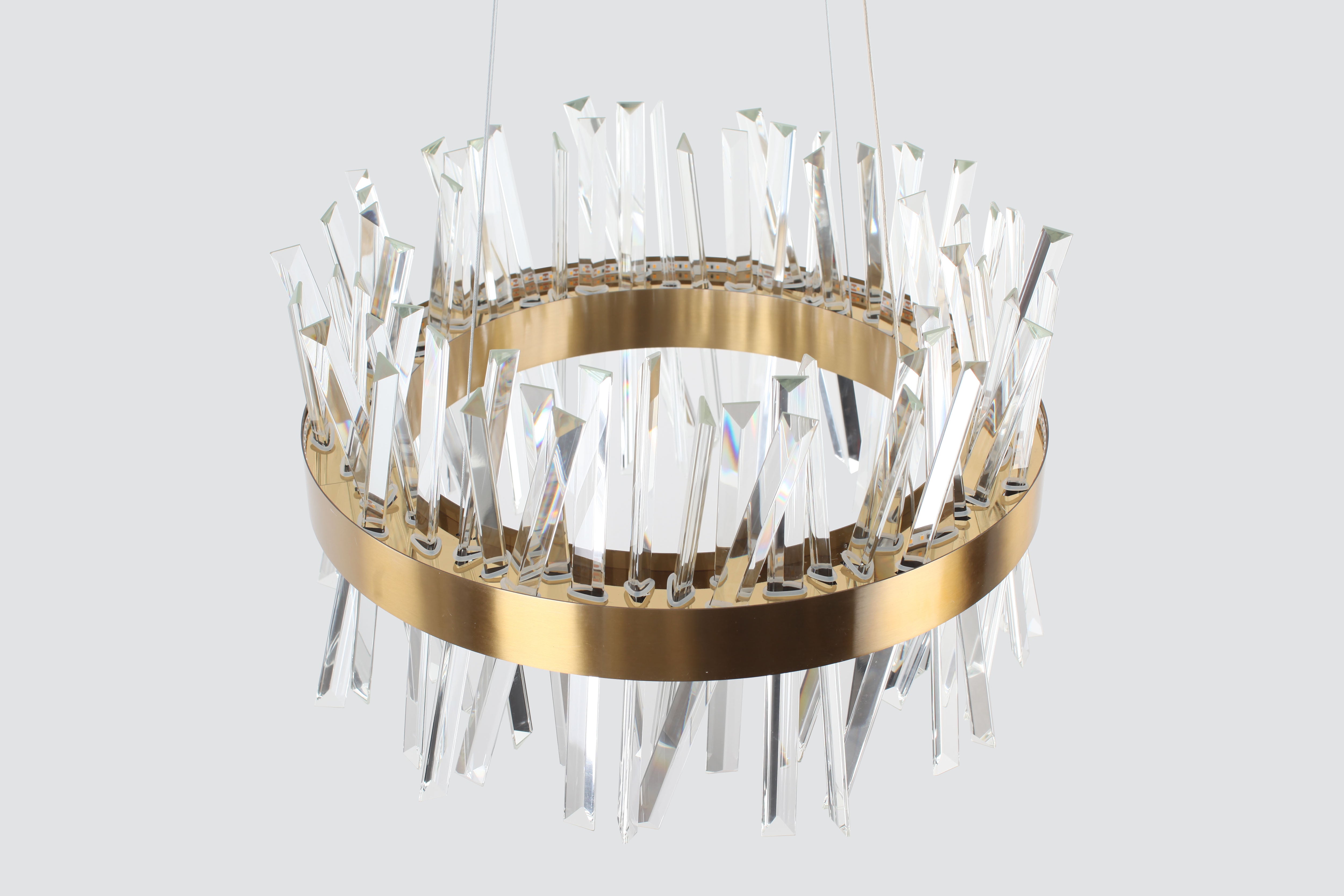 Crystal Brass Crown Pendant – Modern Concept